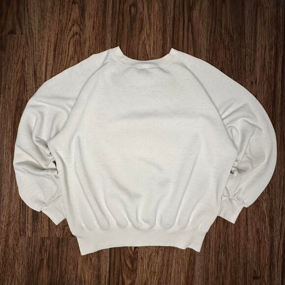 Vintage 80’s Nike Born To Run/Walk Bruce Springsteen White Crewneck Sweatshirt L - Picture 2 of 8